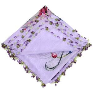 Tulbent Scarf Handmade Crochet Detailing NWOT